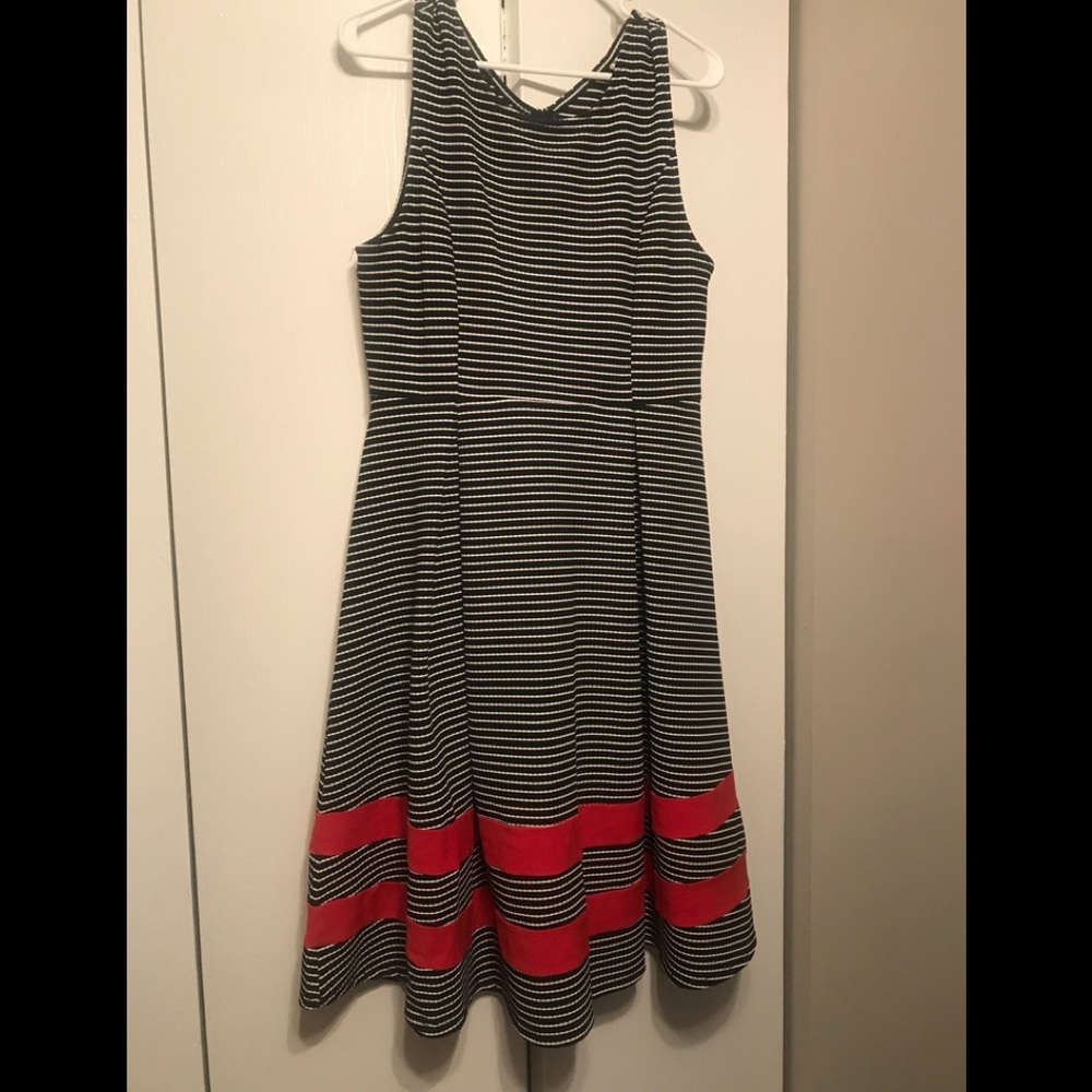 Midi striped dress, great for holiday parties!